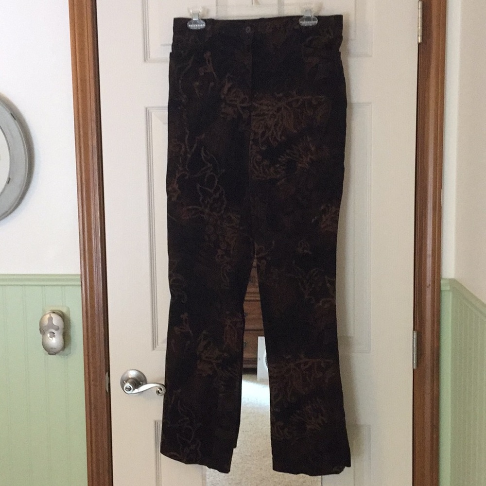 Tribal brand stretch brown print corduroys